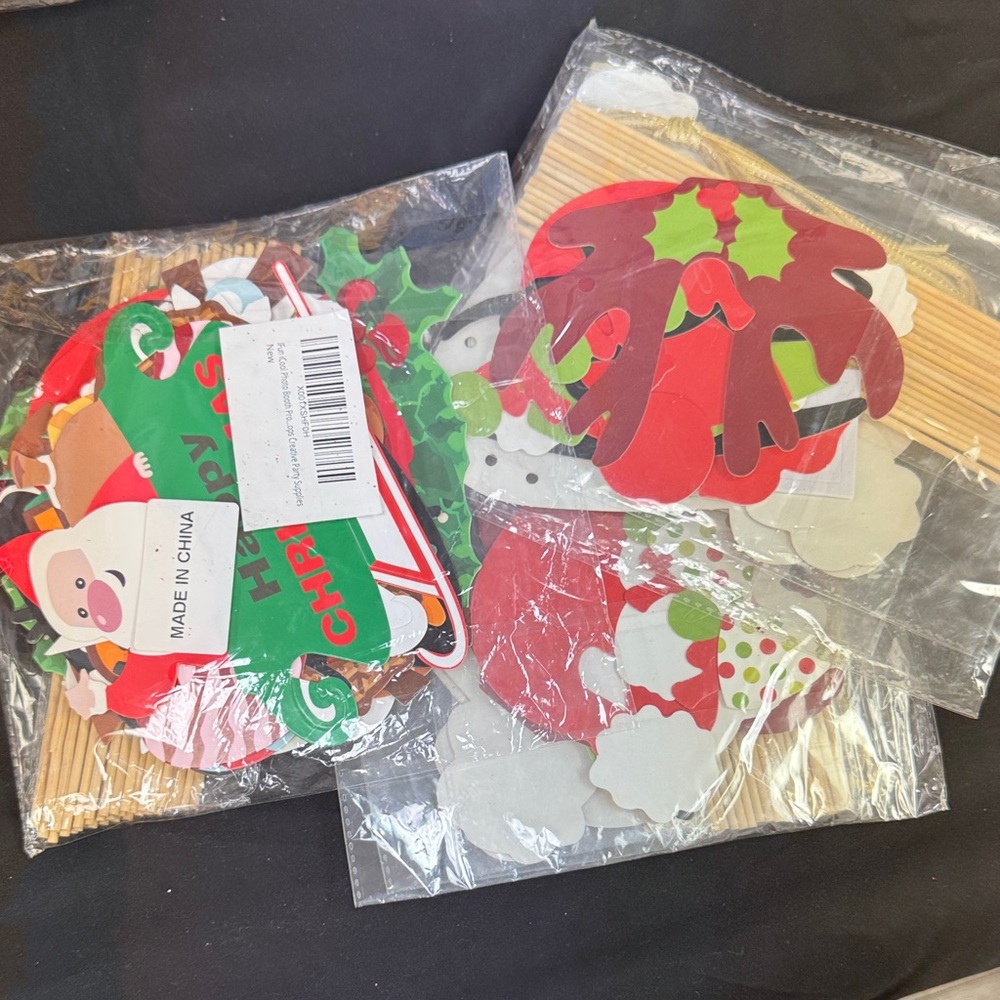 3 packs Christmas Themed Paper Cutouts decogold glittery drink up holiday banner